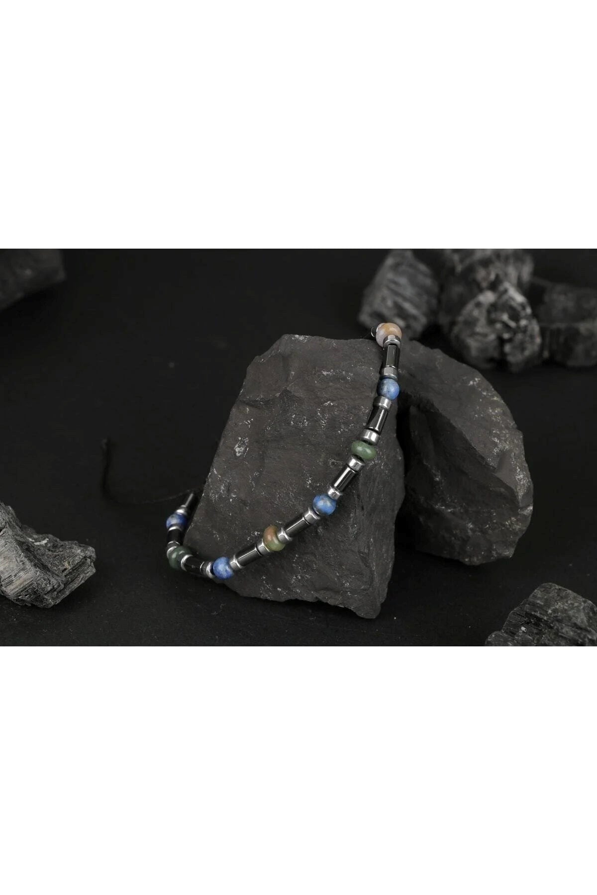 Hint Akik-Lapis Lazuli-Hematit Doğal Taş Bileklik