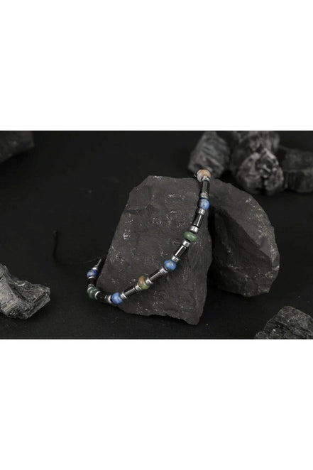 Hint Akik-Lapis Lazuli-Hematit Doğal Taş Bileklik