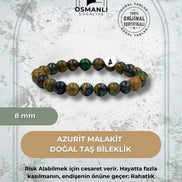 Azurit Malakit 8mm Doğal Taş Bileklik