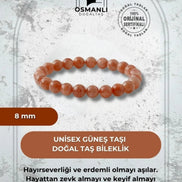 Güneş Taşı 8mm Doğal Taş Bileklik