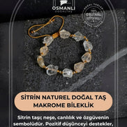 Sitrin Naturel Doğal Taş Makrome Bileklik