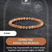Güneş Taşı 6mm Doğal Taş Bileklik