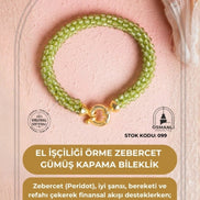 El İşçiliği Örme Zebercet Gümüş Kapama Bileklik (SK:099)