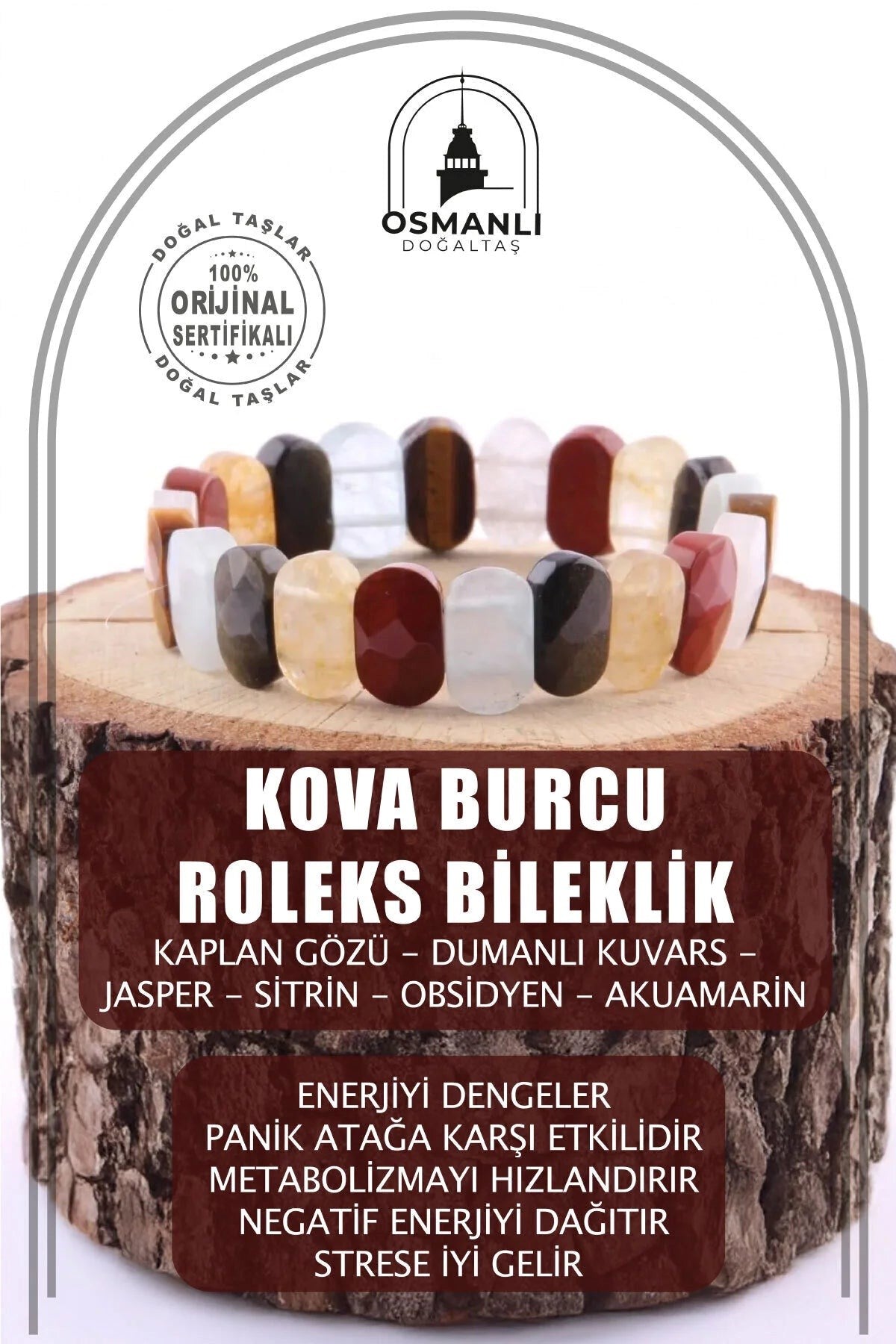 Kova Burcu Roleks Doğal Taş Bileklik (SK:346)