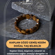 Sertifikalı Kaplan Gözü Geniş Kesim Doğal Taş Bileklik