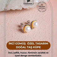 İnci Gümüş Doğal Taş Küpe