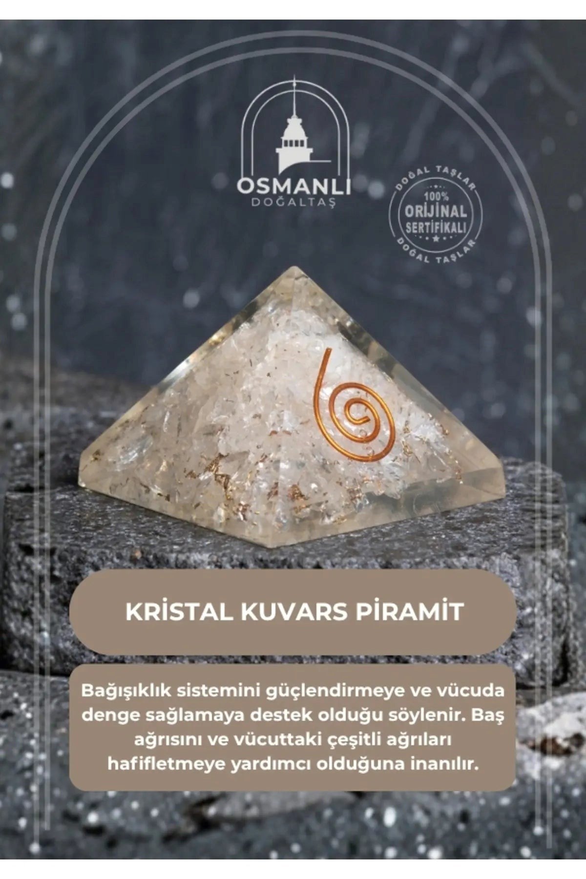 Kristal Kuvars Piramit