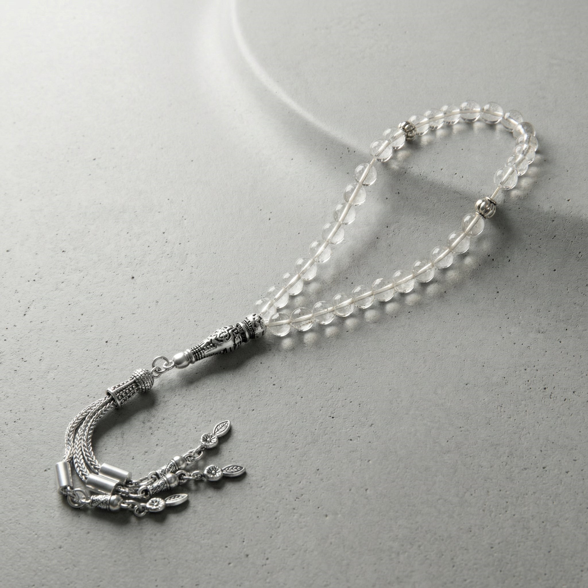 Kristal Kuvars Doğal Taş Tesbih – 33’lük / 6 mm