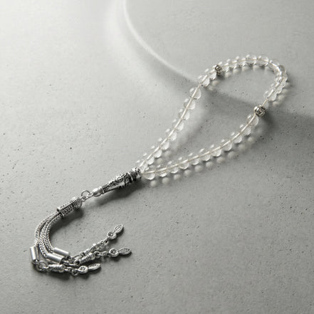 Kristal Kuvars Doğal Taş Tesbih – 33’lük / 6 mm