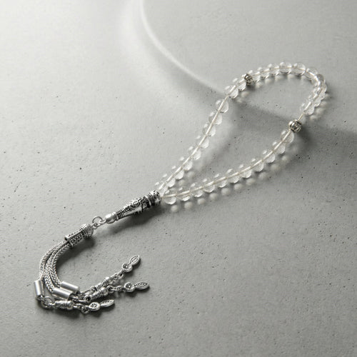Kristal Kuvars Doğal Taş Tesbih – 33’lük / 6 mm