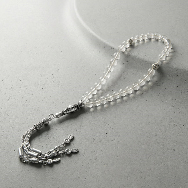 Kristal Kuvars Doğal Taş Tesbih – 33’lük / 6 mm