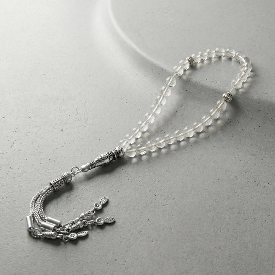 Kristal Kuvars Doğal Taş Tesbih – 33’lük / 6 mm