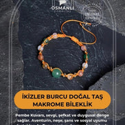 Doğal Taş Makrome Bileklik -İkizler Burcu