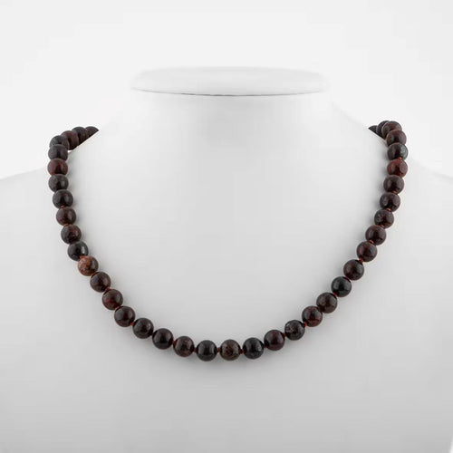 Dragon Jasper 6 mm Dizi Doğal Taş Kolye