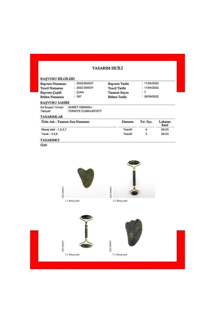 Yeşim Taşı Masaj Takımı - Roller ve Gua Sha Kapli Set