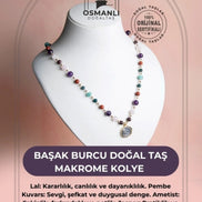 Başak Burcu Doğal Taş Makrome Kolye