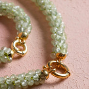 El İşçiliği Örme Prehnit Gümüş Kapama Set (SK:130)
