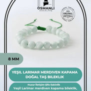 Yeşil Larimar 8mm Merdiven Kapama Doğal Taş Bileklik