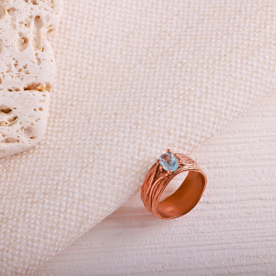 Sertifikalı Topaz 925 Ayar Gümüş Yüzük (SK:548)