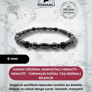 Manyetikli Hematit - Hematit - Turmalin Doğal Taş Bileklik Romatizma Eklem Ağrıları