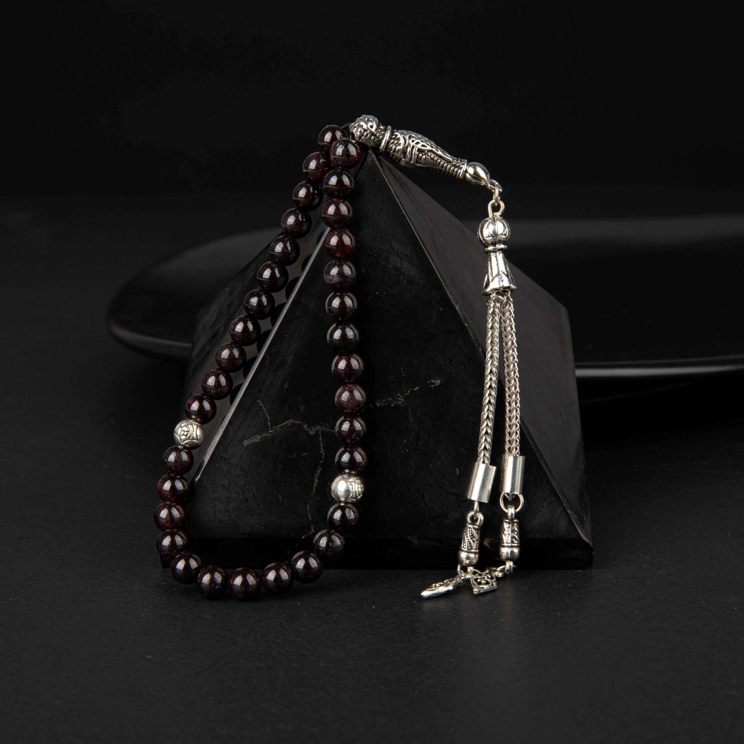 Bordo Granat (Lal) Doğal Taş Tesbih – 33’lük / 6 mm