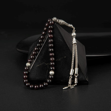 Bordo Granat (Lal) Doğal Taş Tesbih – 33’lük / 6 mm
