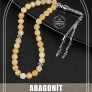 Aragonit Doğal Taş Tesbih 33lük - 8mm