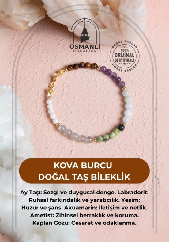 Kova Burcu Doğal Taş Bileklik