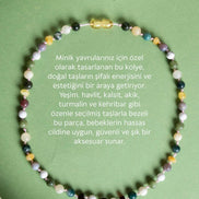 Bebek Kehribar Kolye-Kehribar, Yeşim, Havlit, Kalsit, Hint Akik, Yosunlu Akik
