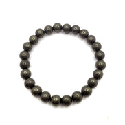Pirit Doğal Taş Bileklik – 8 mm Misinalı, Unisex Tasarım