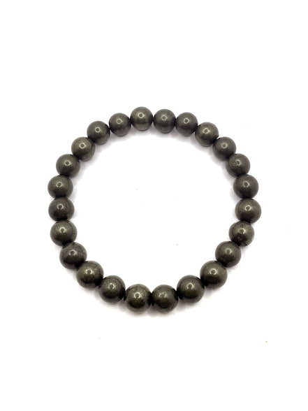 Pirit Doğal Taş Bileklik – 8 mm Misinalı, Unisex Tasarım