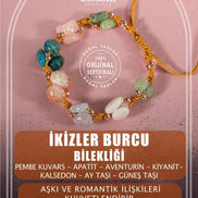 İkizler Burcu Bileklik Ay Taşı, Güneş Taşı, Kalsedon, Kiyanit, Mavi Apatit, Pembe Kuvars, Yeşil Aventurin
