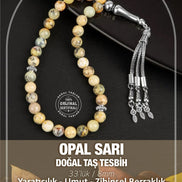Opal Sarı Doğal Taş Tesbih 33lük - 8mm
