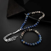 Lapis Lazuli & Jasper Doğal Taş Tesbih & Bileklik Seti – Özel Tasarım
