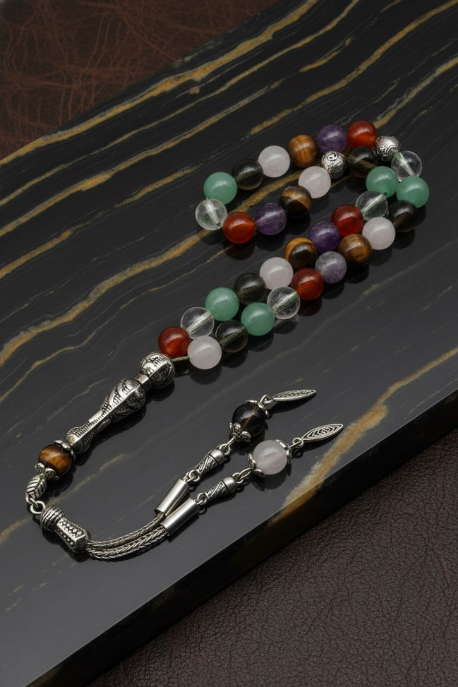 Çakra Doğal Taş Tesbih – 8 mm Küre Kesim