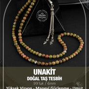 Unakit Doğal Taş Tesbih 99luk - 6mm