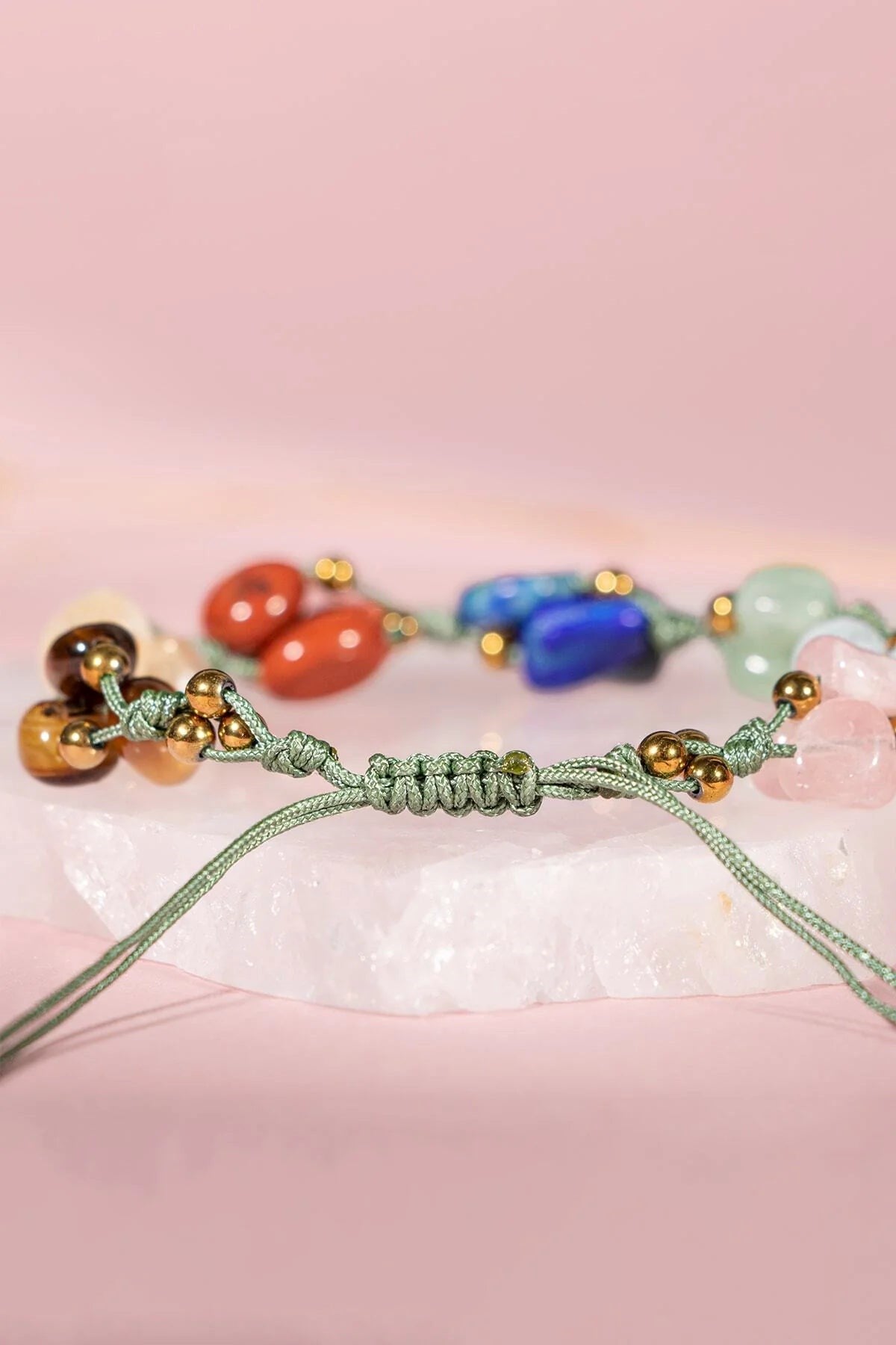 Çakra Bileklik BL-1293 Akuamarin, Jasper, Kaplan Gözü, Lapis, Pembe Kuvars, Sitrin