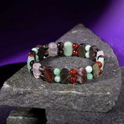 Başak Burcu Bileklik Amazonit, Bordo Granat Lal, Dumanlı Kuvars, Golden Obsidyen, Jasper, Kırmızı Akik, Pembe Kuvars, Yeşil Aventurin