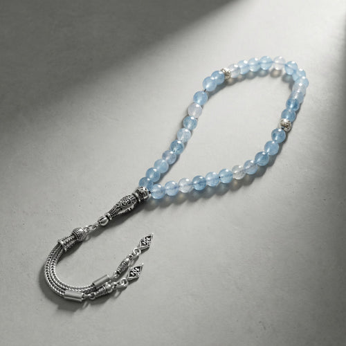 Akuamarin Doğal Taş Tesbih – 33’lük / 6 mm