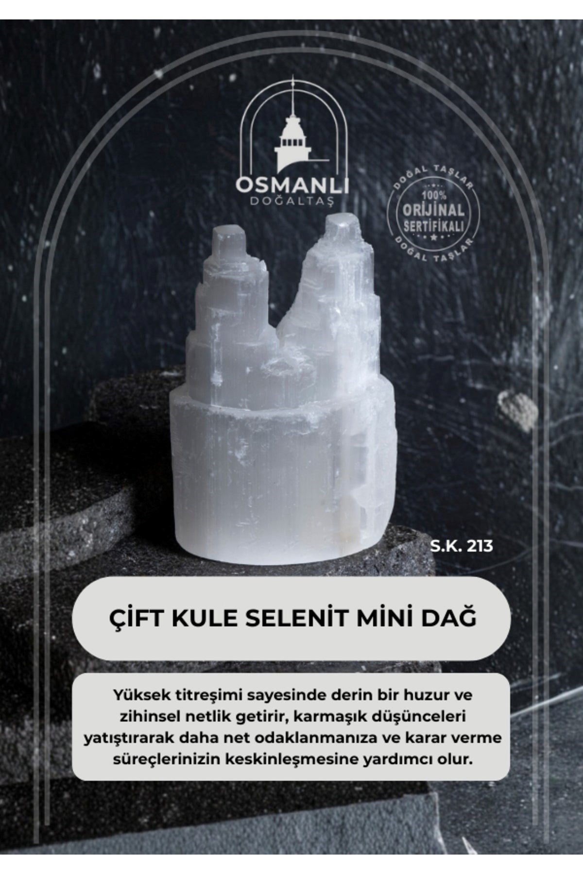 Çift Kule Selenit Mini Dağ (S.K.213)