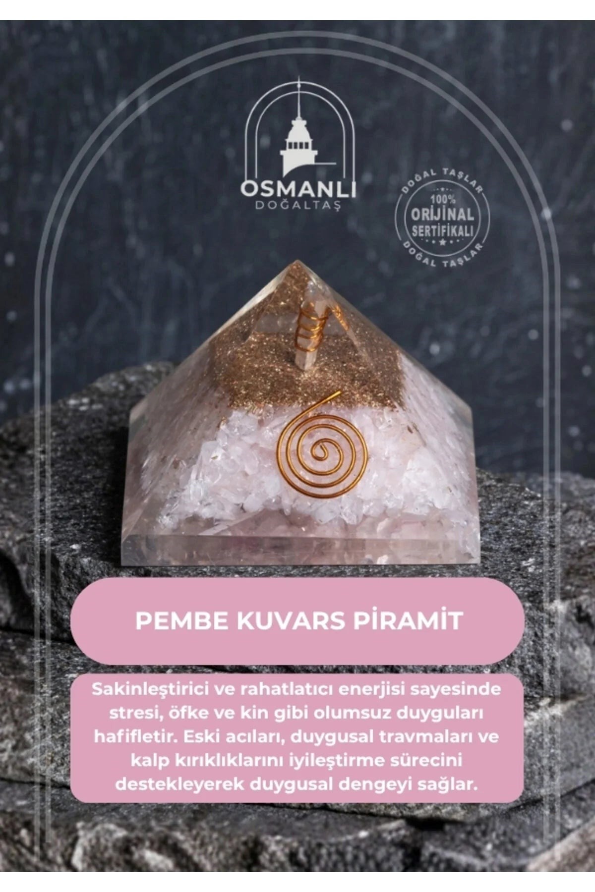 Pembe Kuvars Piramit