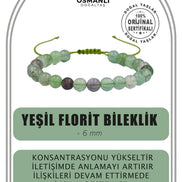 Yeşil Florit 6mm Merdiven Kapama Doğal Taş Bileklik