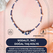 Sodalit, İnci Doğal Taş Kolye (SK:241)