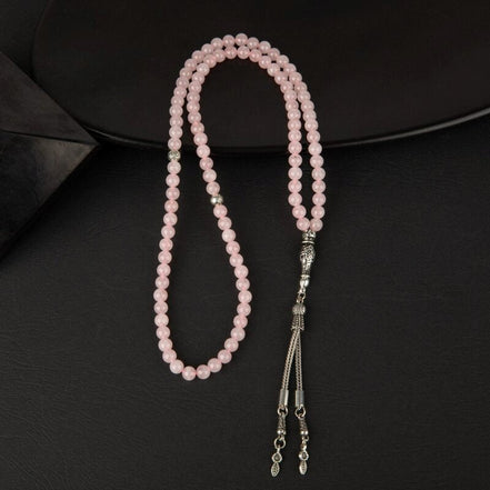 Pembe Kuvars (Gül Kuvars) Doğal Taş Tesbih 99luk - 6mm