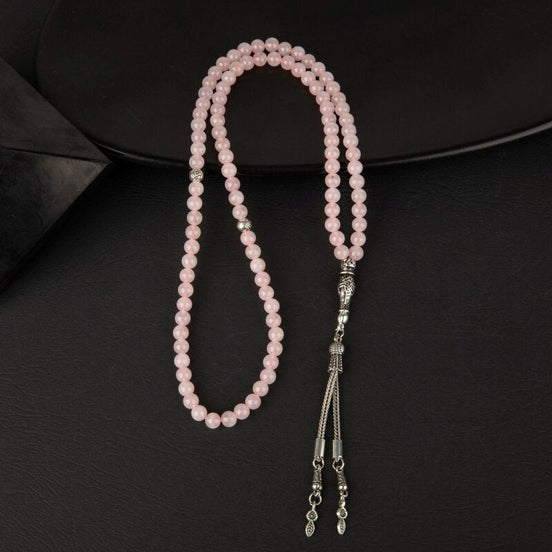 Pembe Kuvars (Gül Kuvars) Doğal Taş Tesbih 99luk - 6mm