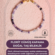 Sertifikalı Florit Gümüş Kapama Doğal Taş Bileklik (SK:061)