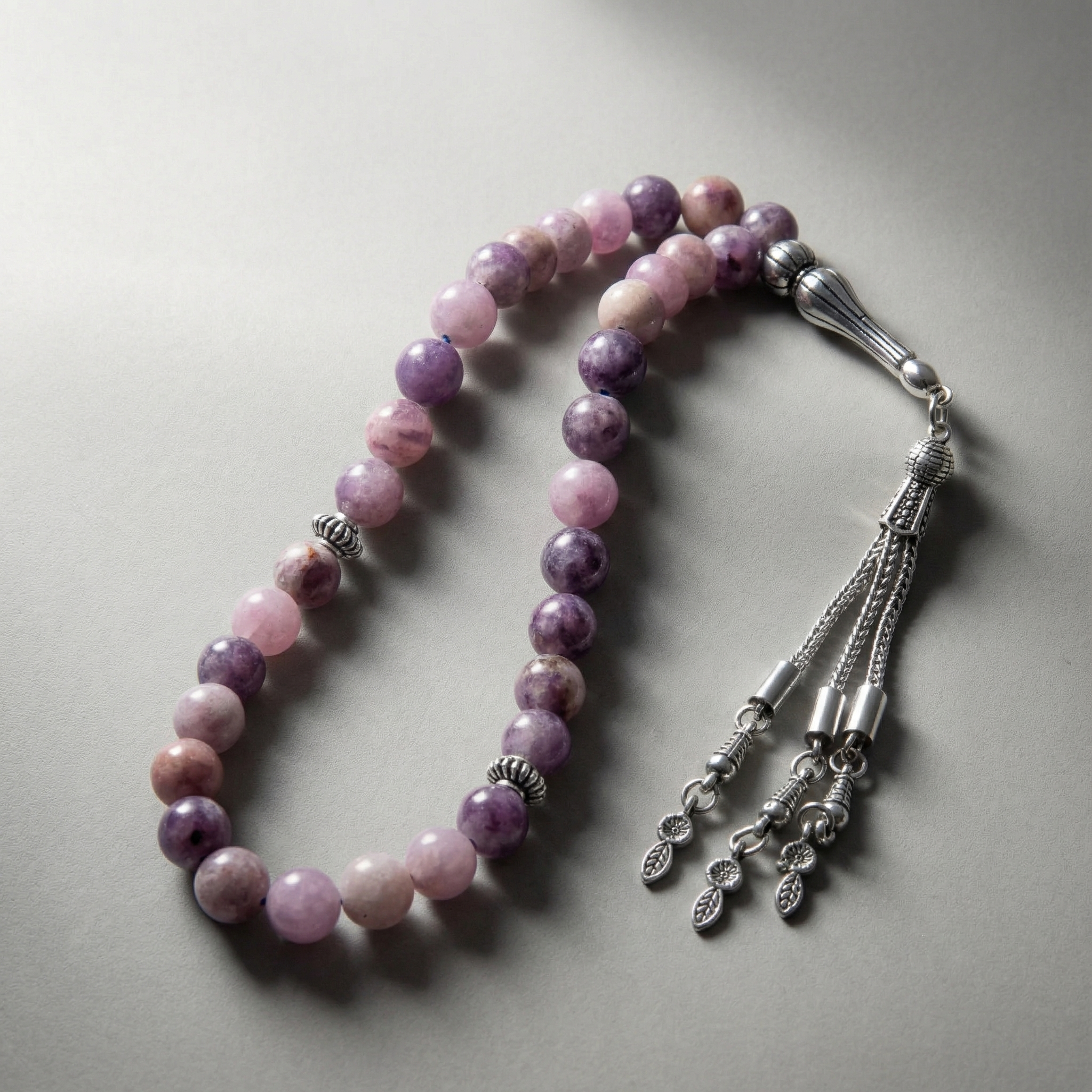 Lepidolit Doğal Taş Tesbih – 33’lük / 8 mm