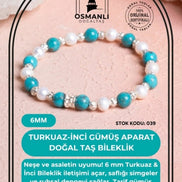 Turkuaz Gümüş Aparatlı Doğal Taş Bileklik 039