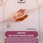 Ametist 925 Ayar Gümüş Yüzük (SK:557)