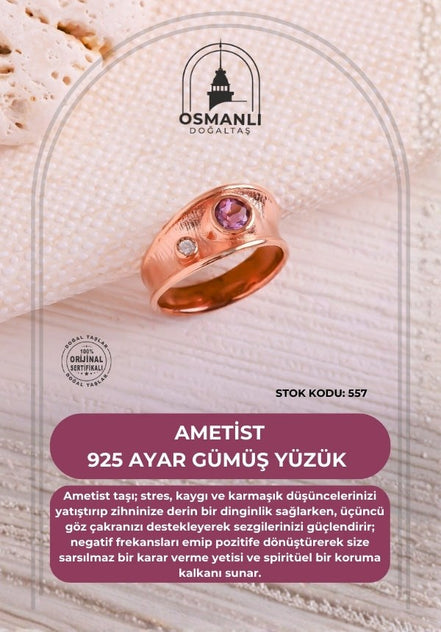 Ametist 925 Ayar Gümüş Yüzük (SK:557)
